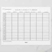 Dagelijkse planningsorganisatie voor urenplannen briefhoofd (Achterkant)