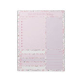 Dagelijkse platenroze maaltijden om lijsten te mak notitieblok (Linkerzijde)