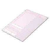 Dagelijkse platenroze maaltijden om lijsten te mak notitieblok (Schuin)