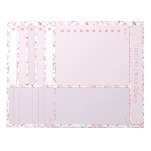 Dagelijkse platenroze maaltijden om lijsten te mak notitieblok (Voorkant)