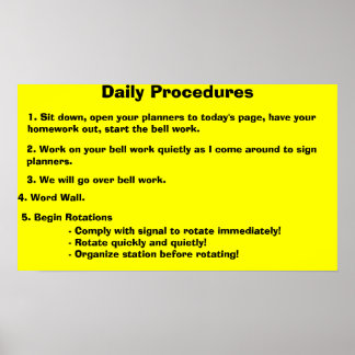 Dagelijkse procedures poster