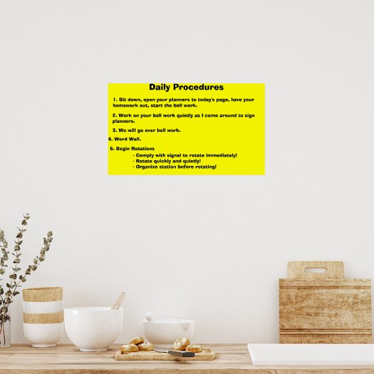 Dagelijkse procedures poster (Keuken)