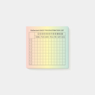 Dagelijkse Procrastination Goals ListPost-it Notes