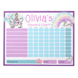Dagelijkse rewards voor kinderen Routine Unicorn o Notitieblok