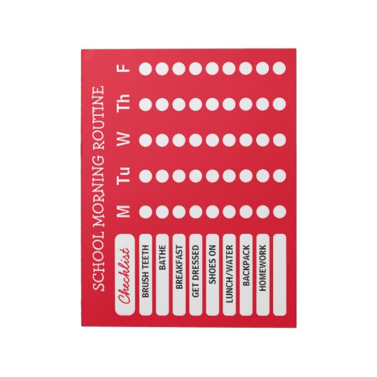 Dagelijkse Routine Checklist Notitieblok Aangepast (Linkerzijde)