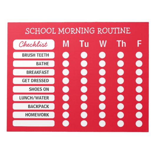 Dagelijkse Routine Checklist Notitieblok Aangepast (Voorkant)