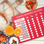 Dagelijkse Routine Checklist Notitieblok Aangepast<br><div class="desc">Pas de ochtendroutine van uw kind of uw kind aan. Verander de achtergrondkleur naar wens. Voor kinderen kun je sterren gebruiken om elke cirkel te markeren terwijl ze hun ochtendroutine gebruiken. Vet alle petten tekst gemakkelijk voor jonge lezers om te lezen. Klik op "Aanpassen" en gebruik de stalen rechts om...</div>