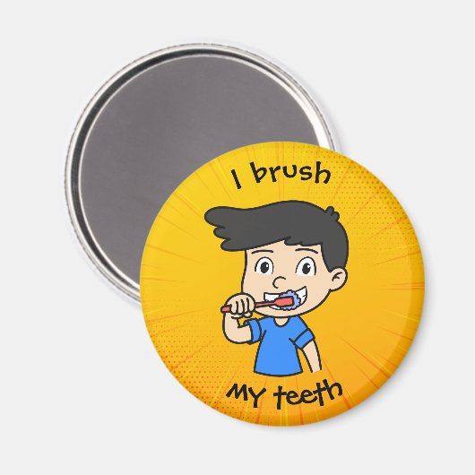 Dagelijkse routine voor kinderen - Jongen Magneet (Voorkant / Achterkant)