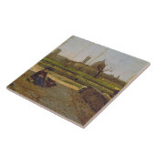 Dagelijkse scène, nabij Florence, c.1865 Tegeltje (Zijkant)