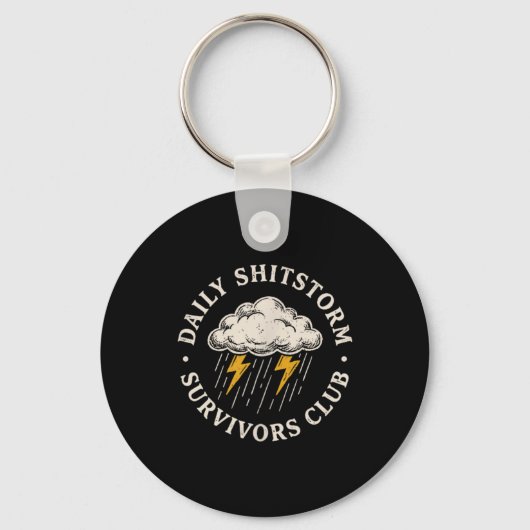 Dagelijkse Shitstorm Overlevers Club Grappig Sarca Sleutelhanger (Voorkant)