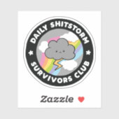 Dagelijkse shitstorm overleversclub Funny Stormwol Sticker (Vel)