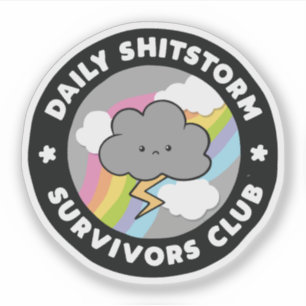Dagelijkse shitstorm overleversclub Funny Stormwol Sticker