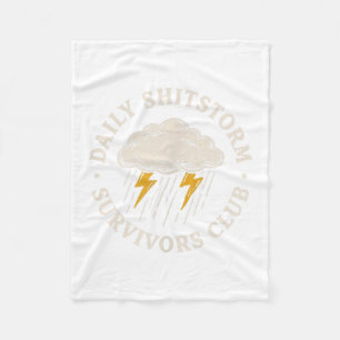 Dagelijkse shitstorm overlevingsclub Funny Sarcasm Fleece Deken