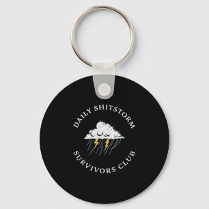 Dagelijkse shitstorm overlevingsclub grappig sarca sleutelhanger