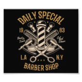 Dagelijkse speciale Barber-winkel knippen en slakk Foto Afdruk (Voorkant)