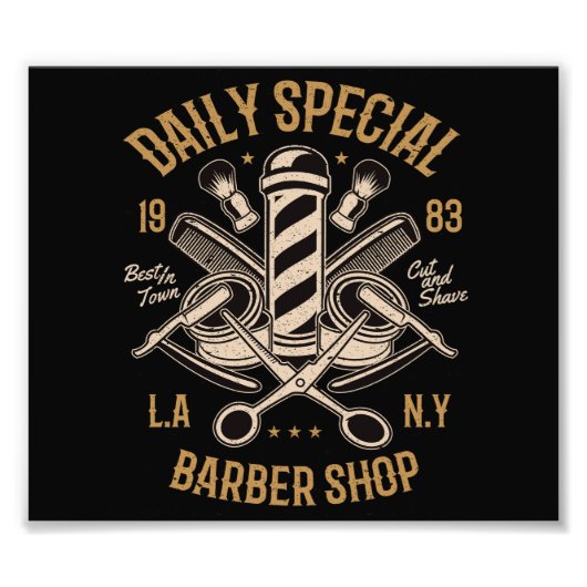 Dagelijkse speciale Barber-winkel knippen en slakk Foto Afdruk (Voorkant)