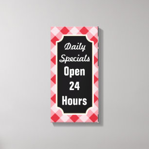 Dagelijkse specials diner bord kunst canvas afdruk