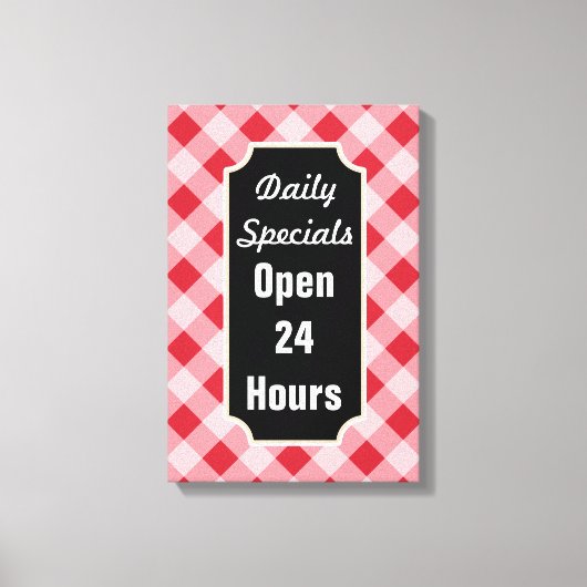 Dagelijkse specials dinerbord kunst canvas afdruk (Voorkant)