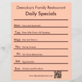 Dagelijkse specials restaurant flyer met QR-code p (Voorkant)