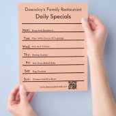 Dagelijkse specials restaurant flyer met QR-code p (Hand)