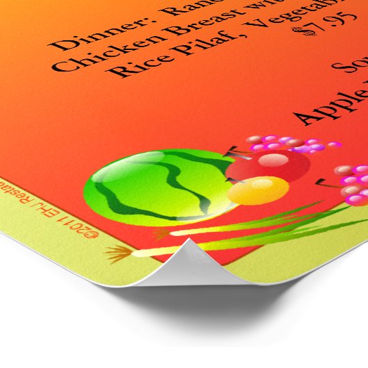 Dagelijkse specials van restaurantbenodigdheden Su Poster (Hoek)