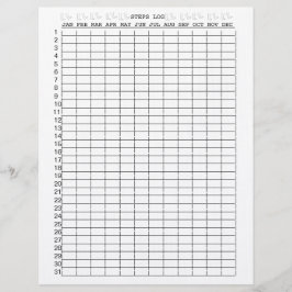 Dagelijkse stappen Logboeken voor maanden van het  Briefhoofd