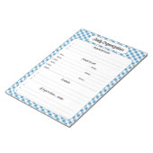 Dagelijkse taaklijst - Blauw Notitieblok Gingham (Schuin)