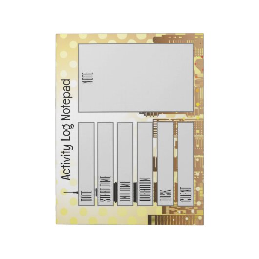 Dagelijkse taaktijdrecordnotitieblok activiteitenl notitieblok (Linkerzijde)