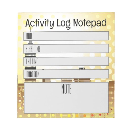 Dagelijkse taaktijdrecordnotitieblok activiteitenl notitieblok (Voorkant)