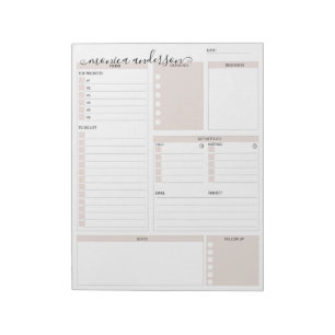 Dagelijkse taken planner organizer monogram notitieblok