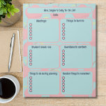 dagelijkse takenlijst voor leerkrachten notitieblok<br><div class="desc">Leraren, deze volledig aanpasbare takenlijst is perfect om elke dag gefocust te blijven op een paar kleine doelen. Lesgeven kan erg overweldigend zijn, en deze takenlijst helpt de drukke docent gefocust te houden op de taken die voor hem liggen, en voorkomt dat hij verzandt in de vele dingen die op...</div>