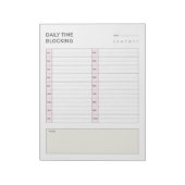 Dagelijkse Time Blocking Schema Planner Notitieblok (Linkerzijde)