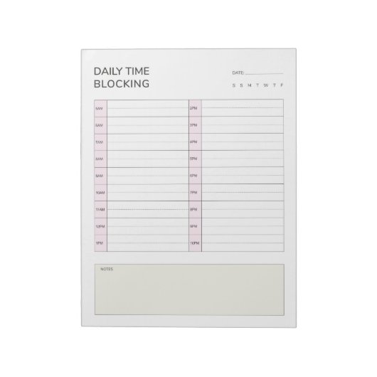 Dagelijkse Time Blocking Schema Planner Notitieblok (Linkerzijde)