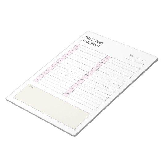 Dagelijkse Time Blocking Schema Planner Notitieblok (Schuin)