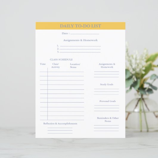 Dagelijkse to-do lijst Academic Planner College St (Staand voorkant)