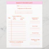 Dagelijkse to-do lijst Academic Planner College St (Achterkant)