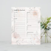 Dagelijkse to-do lijstpagina (bloemenontwerp) (Staand voorkant)