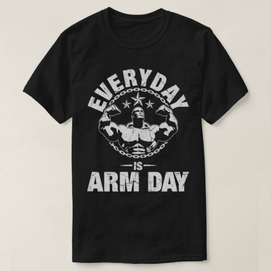 Dagelijkse training op Arm Day T-shirt (Design voorkant)