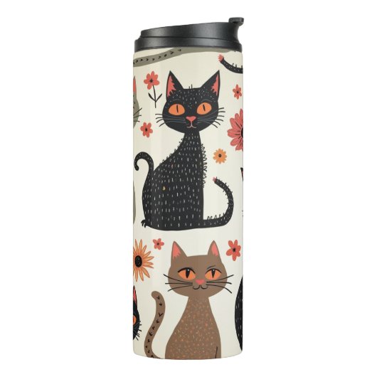 Dagelijkse Tumbler met Schattig Cat Design Thermosbeker (Gedraaid links)