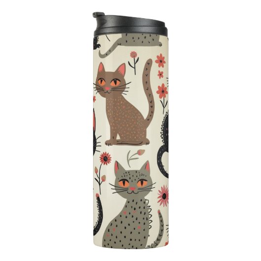 Dagelijkse Tumbler met Schattig Cat Design Thermosbeker (Geroteerd rechts)