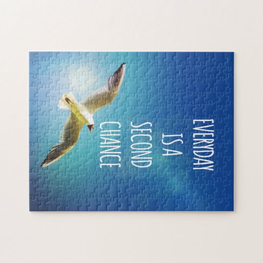 Dagelijkse Tweede Chance Seagull Inspirerend Quote Legpuzzel (Horizontaal)