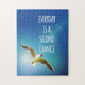 Dagelijkse Tweede Chance Seagull Inspirerend Quote Legpuzzel (Verticaal)