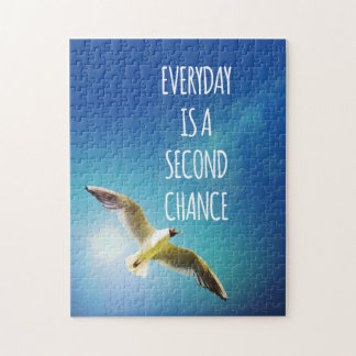 Dagelijkse Tweede Chance Seagull Inspirerend Quote Legpuzzel