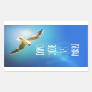 Dagelijkse Tweede Chance Seagull Inspirerend Quote Rechthoekige Sticker