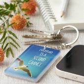 Dagelijkse Tweede Chance Seagull Inspirerend Quote Sleutelhanger (Voorkant Rechts)