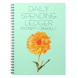 Dagelijkse uitgaven Ledger Dahlia Financieel Notit Notitieboek