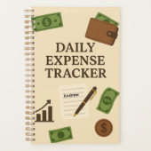 Dagelijkse uitgaven tracker planner met aangepaste (Voorkant)