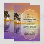 Dagelijkse uitnodiging of Nautical Birthday Party (Voorkant / Achterkant)