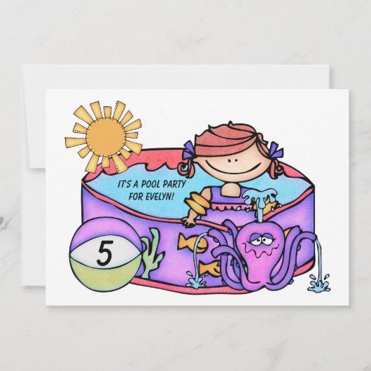 Dagelijkse uitnodiging voor een strandzwemwedstrij (Voorkant)