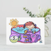 Dagelijkse uitnodiging voor een strandzwemwedstrij (Staand voorkant)